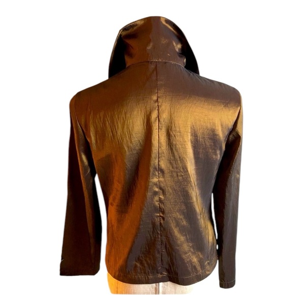 Steve Madden Metallic Gold/Bronze Lightweight Swing Jacket   Size Medium - Picture 3 of 7